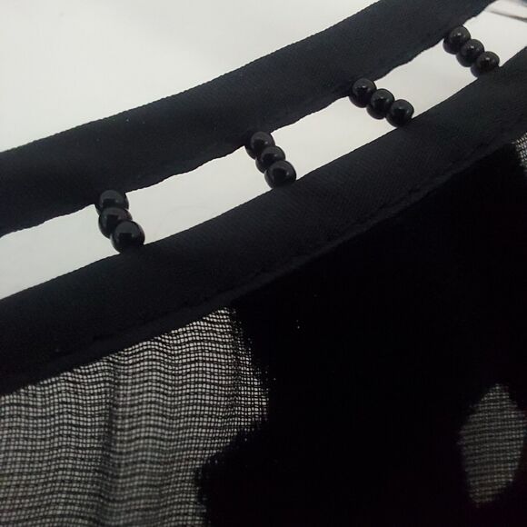 Juicy Couture Tunic Dress Size 2 Black Velvet Burnout Sheer Beaded - Picture 6 of 11